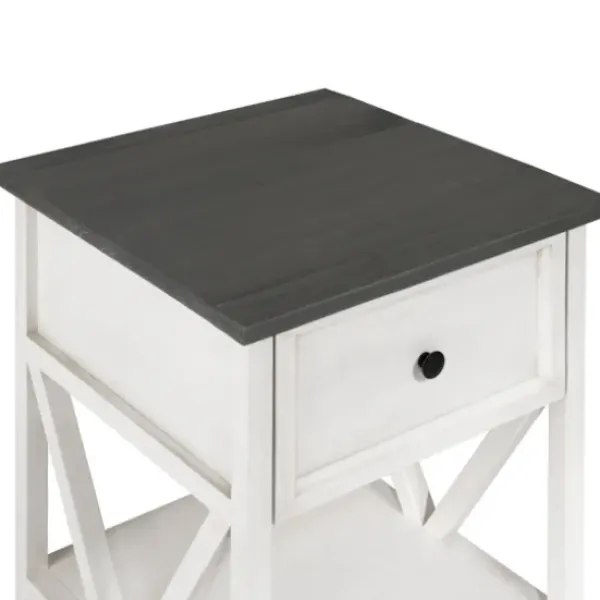 Accent & End Tables-Kirkland's Home Gray And Wash Reclaimed Wood Accent Table White