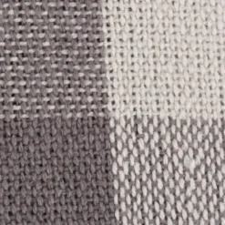Blankets & Throws-Kirkland's Home Gray And White Buffalo Check Woven Fringe Throw Gray/White