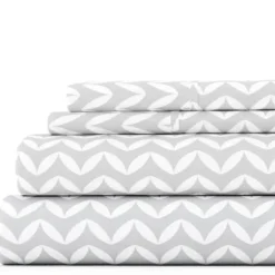 Bed Sheets-Kirkland's Home Gray And White Chevron 3-Pc. Twin Sheet Set Gray/White