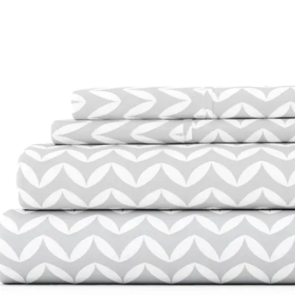Bed Sheets-Kirkland's Home Gray And White Chevron 3-Pc. Twin Sheet Set Gray/White