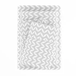 Bed Sheets-Kirkland's Home Gray And White Chevron 3-Pc. Twin Sheet Set Gray/White