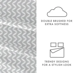 Bed Sheets-Kirkland's Home Gray And White Chevron 3-Pc. Twin Sheet Set Gray/White