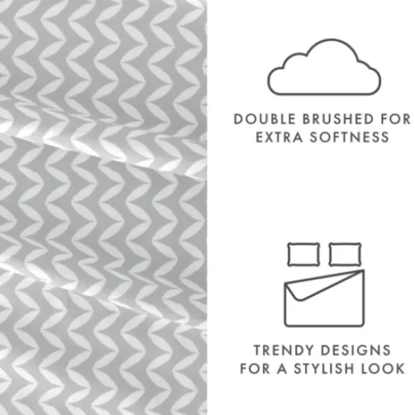 Bed Sheets-Kirkland's Home Gray And White Chevron 3-Pc. Twin Sheet Set Gray/White
