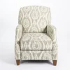 Accent Chairs-Kirkland's Home Gray And White Damask Upholstered Recliner Gray/White