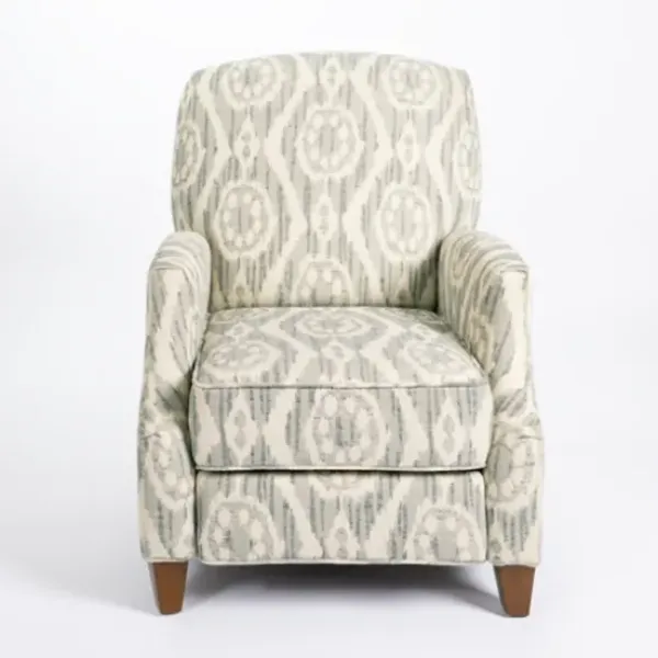 Accent Chairs-Kirkland's Home Gray And White Damask Upholstered Recliner Gray/White