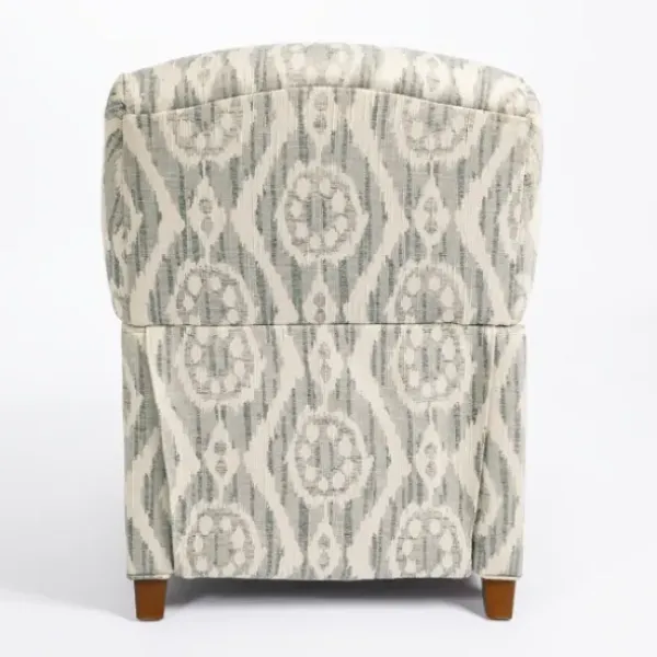 Accent Chairs-Kirkland's Home Gray And White Damask Upholstered Recliner Gray/White