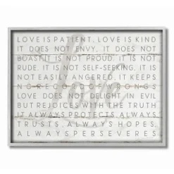 Wall Quotes & Signs-Kirkland's Home Gray And White Love Is Patient Framed Art Print Gray/White