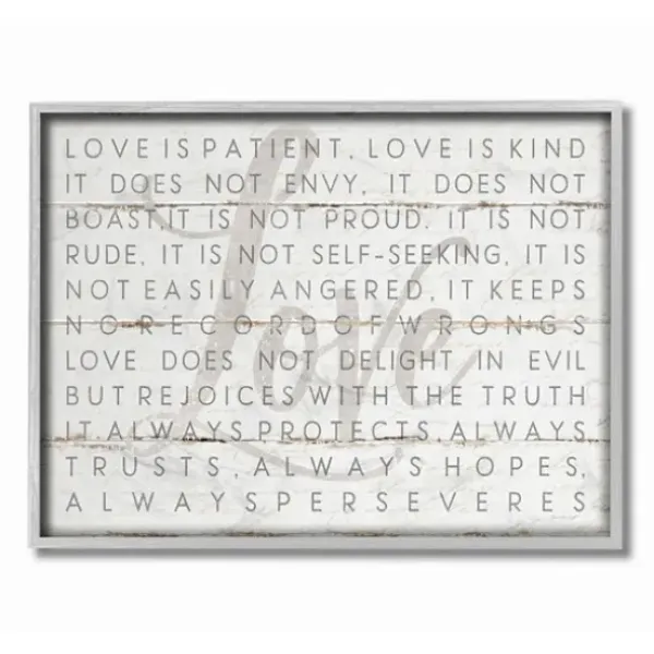 Wall Quotes & Signs-Kirkland's Home Gray And White Love Is Patient Framed Art Print Gray/White
