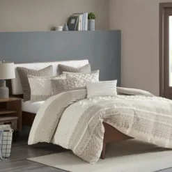 Duvets-Kirkland's Home Gray And White 3-Pc. California King Duvet Set Gray/White