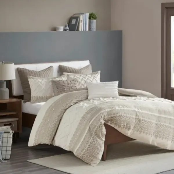 Duvets-Kirkland's Home Gray And White 3-Pc. California King Duvet Set Gray/White