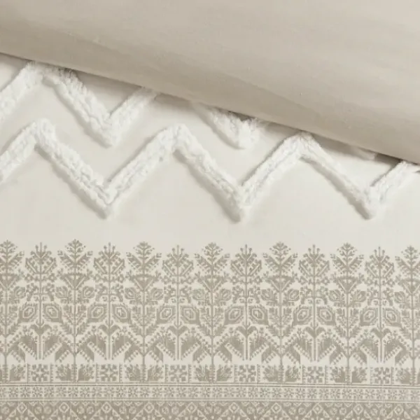 Duvets-Kirkland's Home Gray And White 3-Pc. California King Duvet Set Gray/White