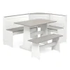 Dining Sets-Kirkland's Home Gray And White 3-Pc. Dining Nook Set
