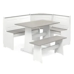 Dining Sets-Kirkland's Home Gray And White 3-Pc. Dining Nook Set