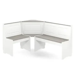 Dining Sets-Kirkland's Home Gray And White 3-Pc. Dining Nook Set