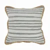 Pillows-Kirkland's Home Gray And White Stripped Jute Border Accent Pillow Gray/White/Tan