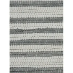 Pillows-Kirkland's Home Gray And White Stripped Jute Border Accent Pillow Gray/White/Tan