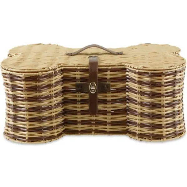 Baskets & Boxes-Kirkland's Home Gray And White Tuft Peaks Storage Basket White/Gray