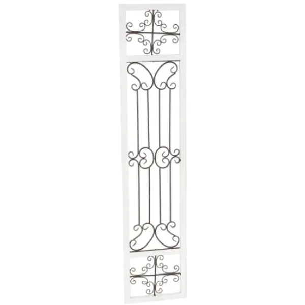 Wall Plaques-Kirkland's Home Gray Angelic Scrollwork Panel Wall Plaque Gray/Tan