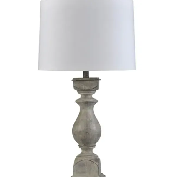 Table Lamps-Kirkland's Home Gray Balustrade Table Lamp White