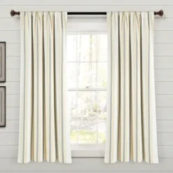 Curtains & Drapes-Kirkland's Home Gray Becky Curtain Panel Set, 108 In. Gray/Tan