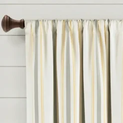 Curtains & Drapes-Kirkland's Home Gray Becky Curtain Panel Set, 108 In. Gray/Tan