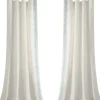 Curtains & Drapes-Kirkland's Home Gray Bella Curtain Panel Set, 84 In. Gray/White