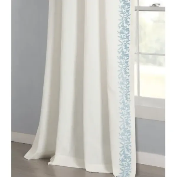 Curtains & Drapes-Kirkland's Home Gray Bella Curtain Panel Set, 84 In. Gray/White