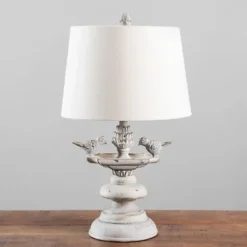 Table Lamps-Kirkland's Home Gray Bird Bath Table Lamp Ivory