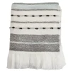 Blankets & Throws-Kirkland's Home Gray Blue Multi Stripe Throw Blanket White