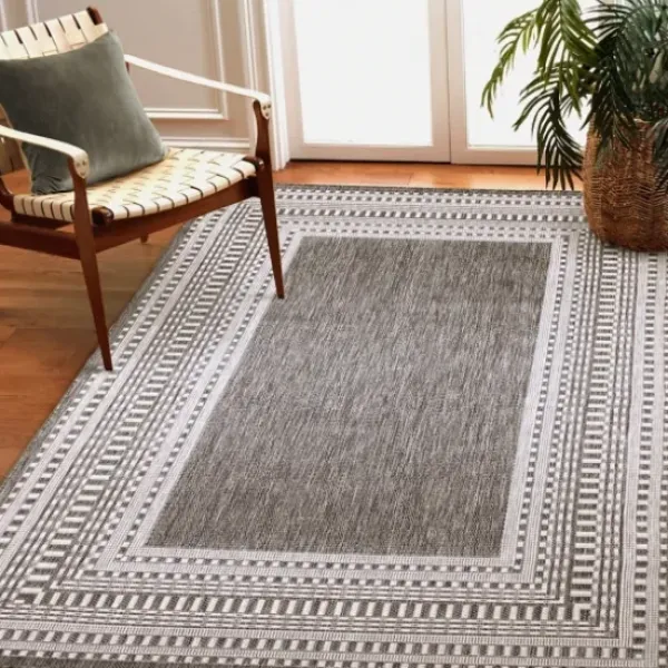 Outdoor Rugs-Kirkland's Home Gray Botanical Shells Outdoor Area Rug, 5X7 Gray/White/Yellow