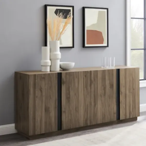 Cabinets & Sideboards-Kirkland's Home Gray Brown Modern 2-Door Sideboard Gray/Brown