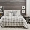 Comforters-Kirkland's Home Gray Buffalo Check 5-Pc. King Comforter Set Gray/White