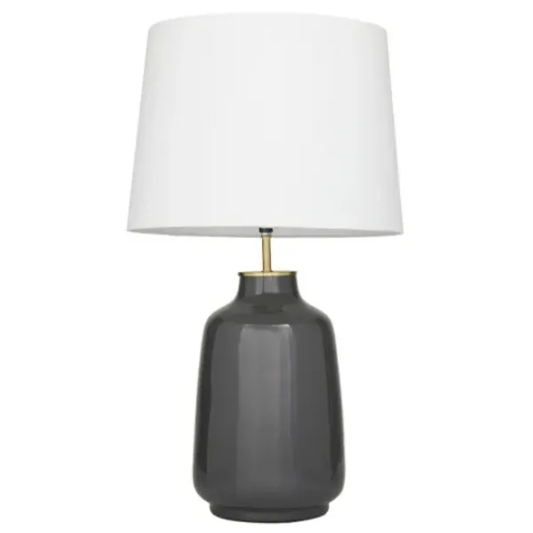Table Lamps-Kirkland's Home Gray Ceramic Base Gold Accent Table Lamp White
