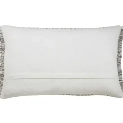 Pillows-Kirkland's Home Gray Chevron Long Stitch Lumbar Throw Pillow Gray/White
