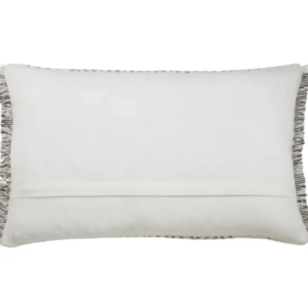 Pillows-Kirkland's Home Gray Chevron Long Stitch Lumbar Throw Pillow Gray/White
