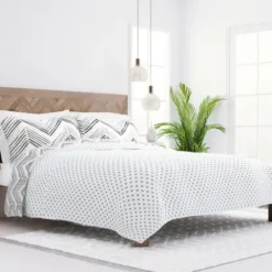 Quilts-Kirkland's Home Gray Chevron Reversible 2-Pc. Twin Quilt Set Gray/White