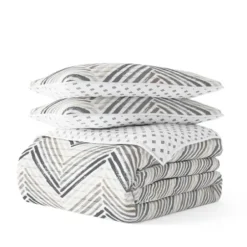 Quilts-Kirkland's Home Gray Chevron Reversible 2-Pc. Twin Quilt Set Gray/White