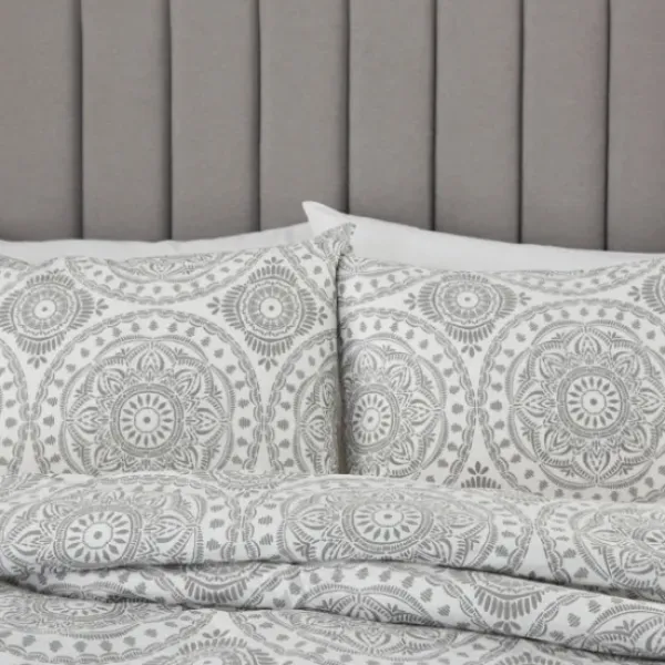 Comforters-Kirkland's Home Gray Cloud Floral King 3-Pc. Comforter Set Gray/White