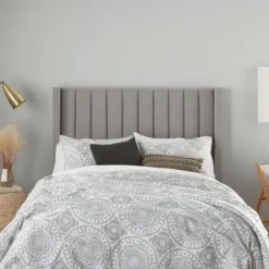 Comforters-Kirkland's Home Gray Cloud Floral King 3-Pc. Comforter Set Gray/White