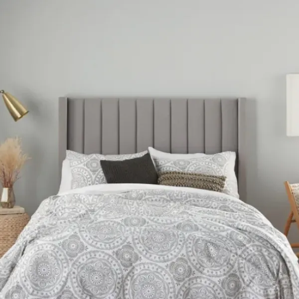 Comforters-Kirkland's Home Gray Cloud Floral King 3-Pc. Comforter Set Gray/White