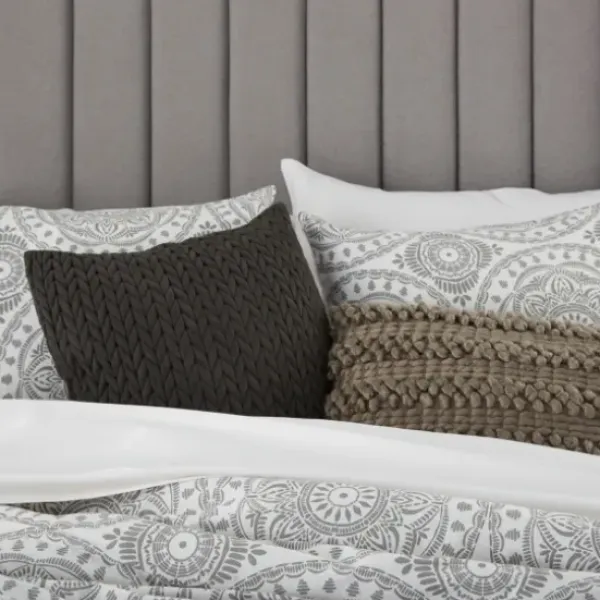 Comforters-Kirkland's Home Gray Cloud Floral King 3-Pc. Comforter Set Gray/White