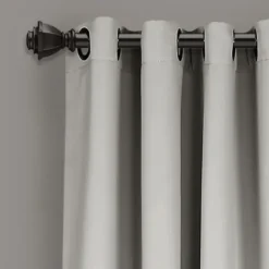 Curtains & Drapes-Kirkland's Home Gray Color Block Striped Curtain Panel, 84 In. Gray/White