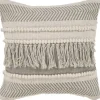 Pillows-Kirkland's Home Gray Comfort Fringe Pillow Gray/Ivory