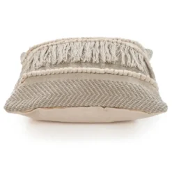 Pillows-Kirkland's Home Gray Comfort Fringe Pillow Gray/Ivory