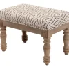 Benches & Ottomans-Kirkland's Home Gray Diamond Upholstered Ottoman Gray/Ivory