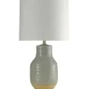 Table Lamps-Kirkland's Home Gray Dipped Two-Toned Ceramic Table Lamp White