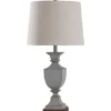 Table Lamps-Kirkland's Home Gray Distressed Square Urn Table Lamp Tan