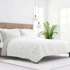 Quilts-Kirkland's Home Gray Dotted Reversible 2-Pc. Twin Quilt Set Gray/White