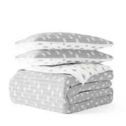 Quilts-Kirkland's Home Gray Dotted Reversible 2-Pc. Twin Quilt Set Gray/White