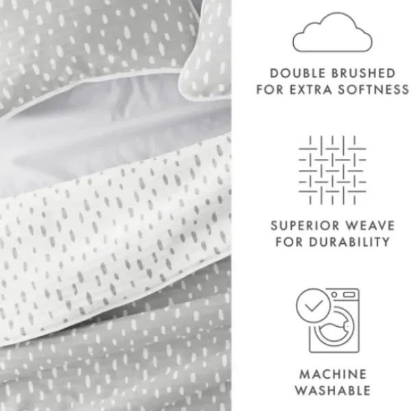Quilts-Kirkland's Home Gray Dotted Reversible 2-Pc. Twin Quilt Set Gray/White
